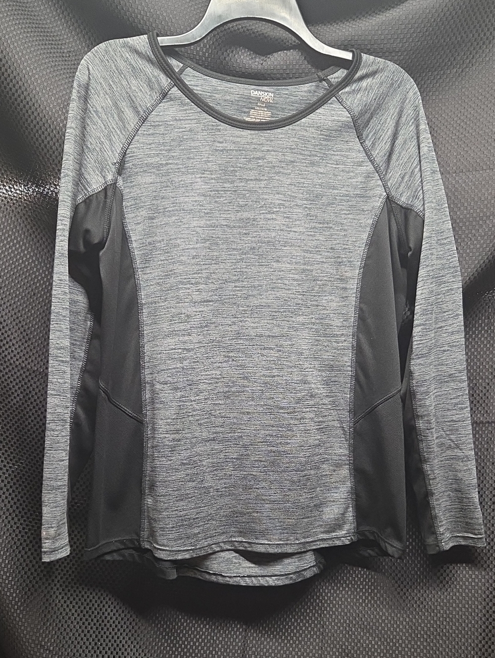 Danskin Gray Heather & Black Long Sleeve Active Tee